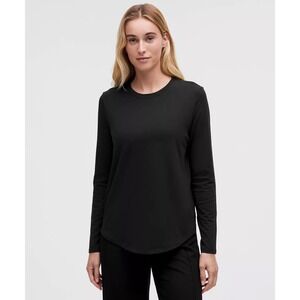 J. Jill Fit Performance Long Sleeve Tee Black Petite XL Crew Neck High Low Hem